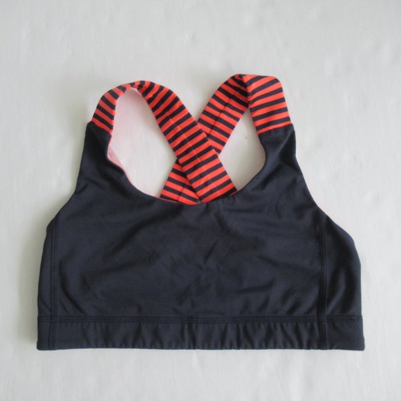 Lululemon 2 Dark Blue with Orange Cross Back Strap Sports Bra Size 2 or XS - Picture 4 of 9